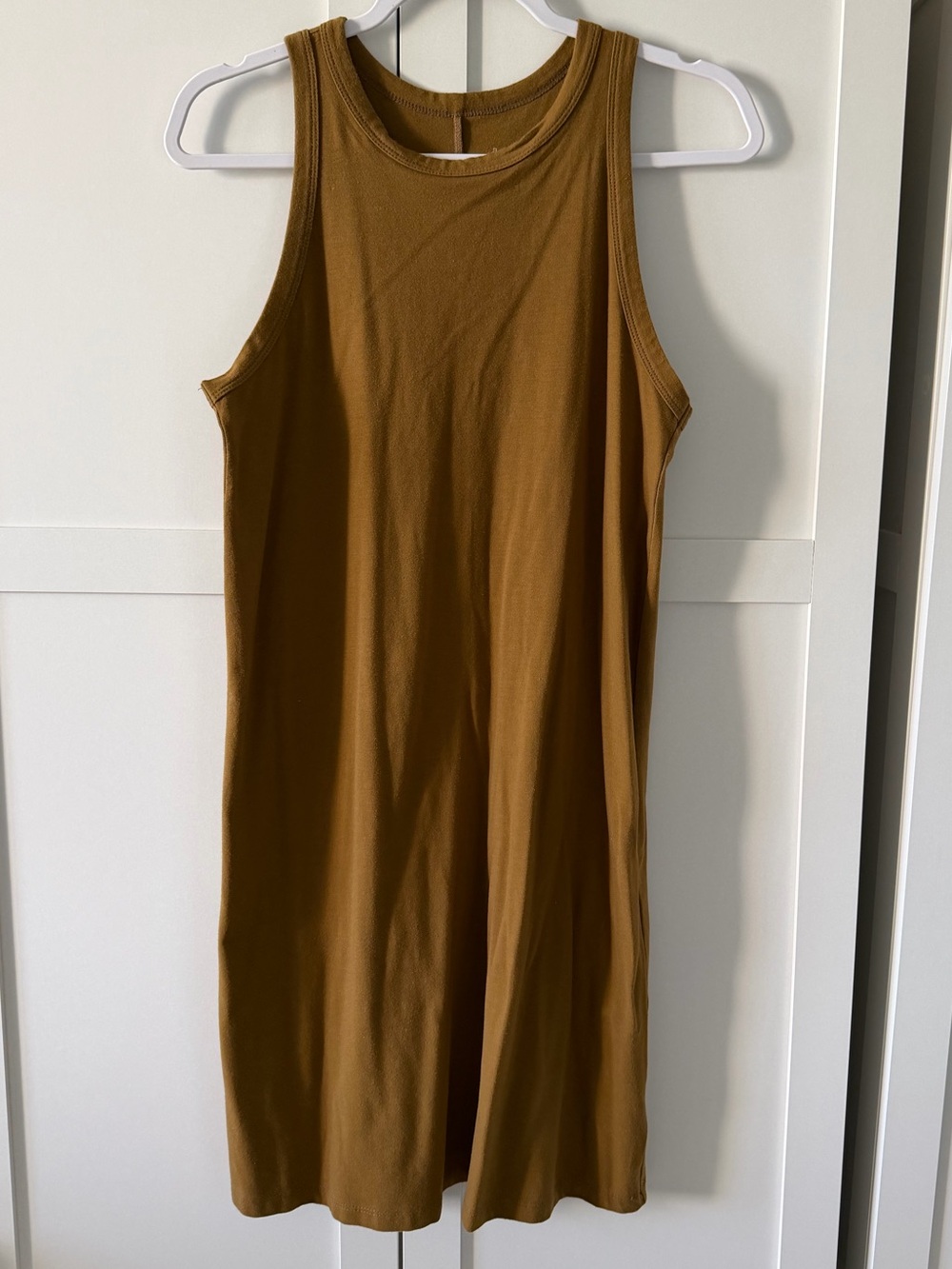 a new day Sleeveless Tank Midi Dress in Mustard Brown